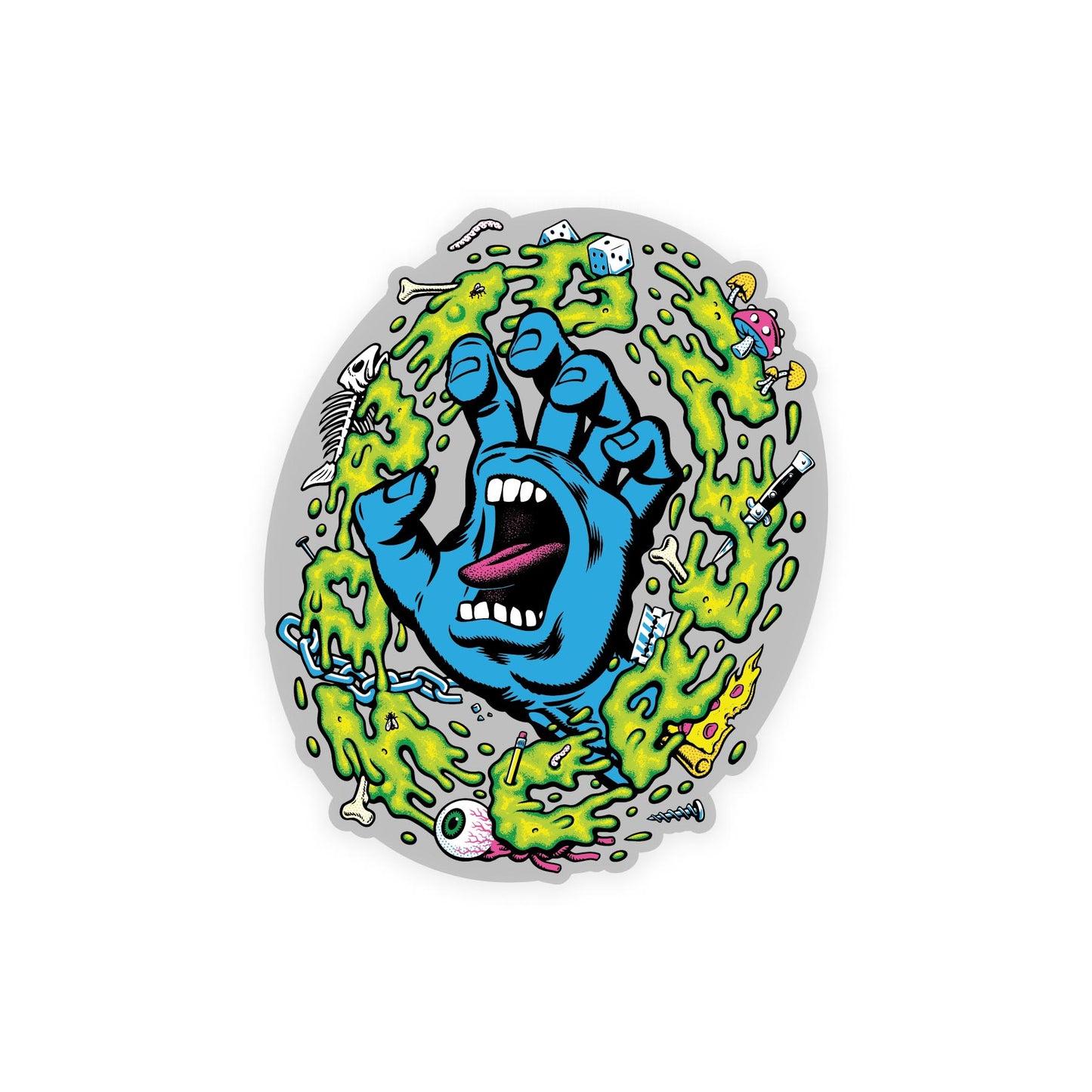 Santa Cruz - Slime Scream Clear Mylar Sticker 3.75 x 4.5 in