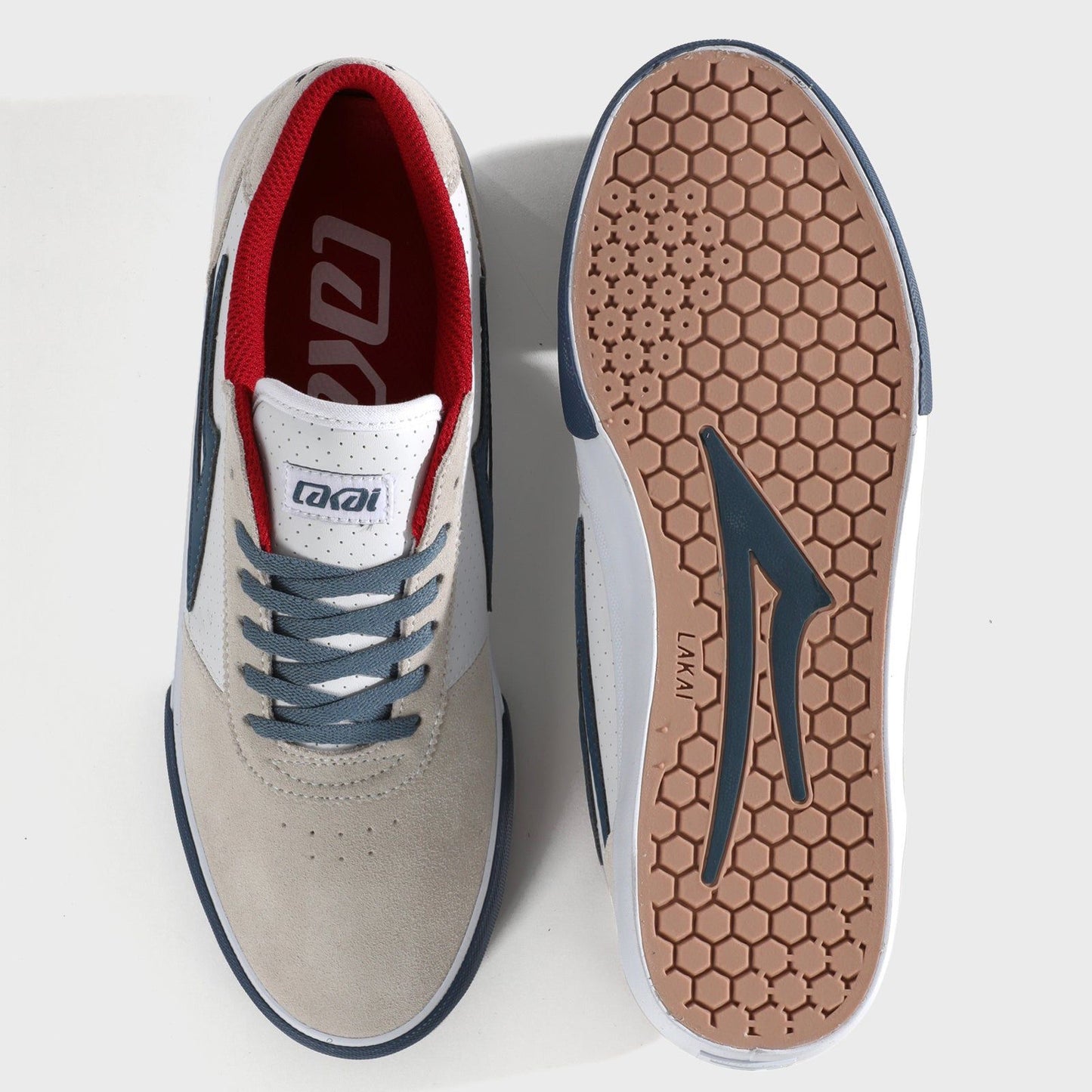 Lakai - Manchester - White Suede Navy Perf