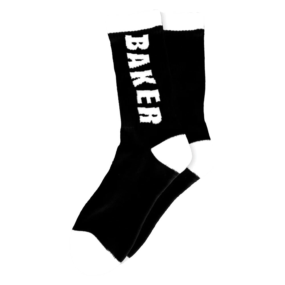 Baker - Letter Crew Socks Black/White (1 Pair)