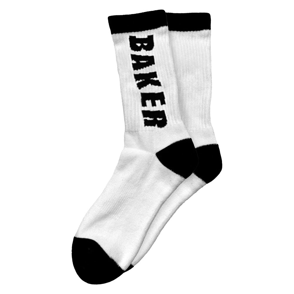 Baker - Letter Crew Socks White/Black (1 Pair)
