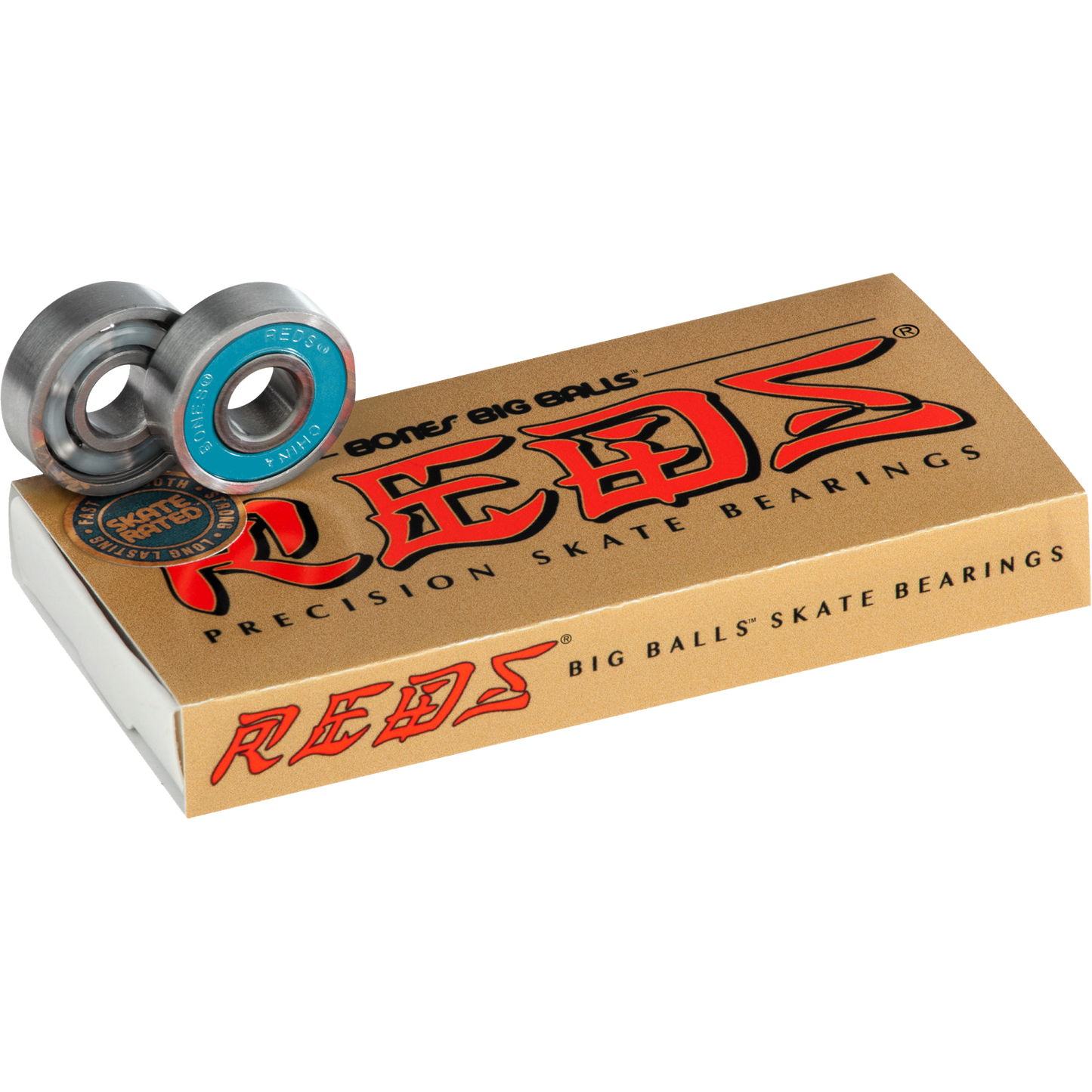 Bones Bearings - Big Balls Reds Skate Bearings 8 pack