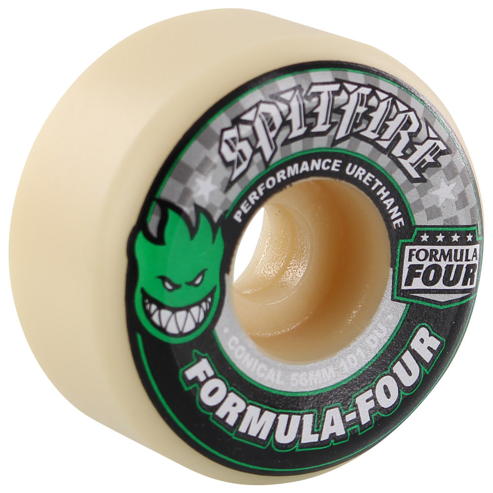 Spitfire - 56mm F4 Conical White/Green 101a Wheels