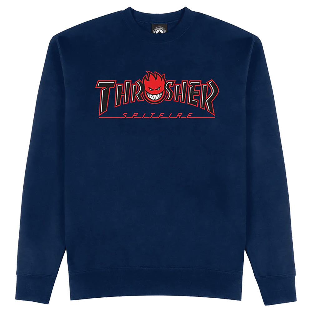 Thrasher - Spitfire Bighead Outline Crew Navy