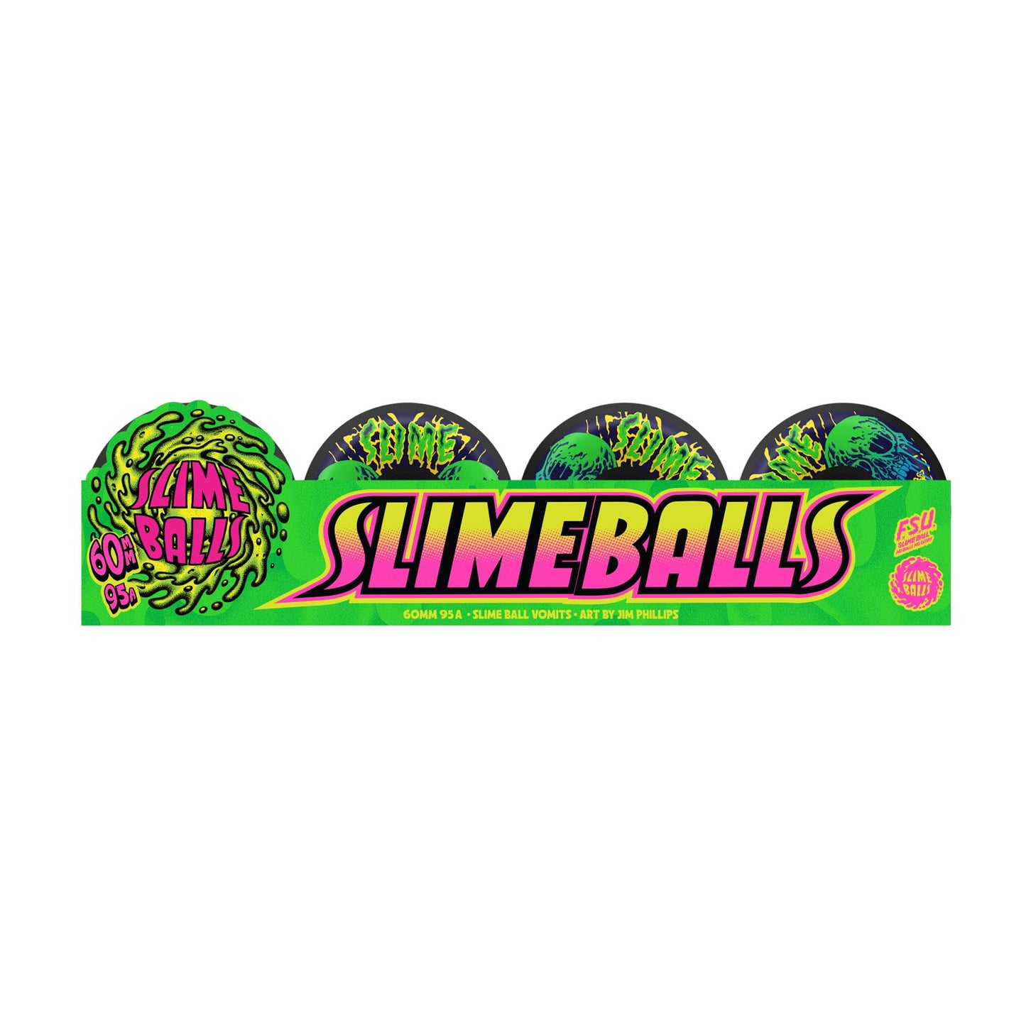 Slime Balls - 60mm Skull Vomits Black 95a Wheels