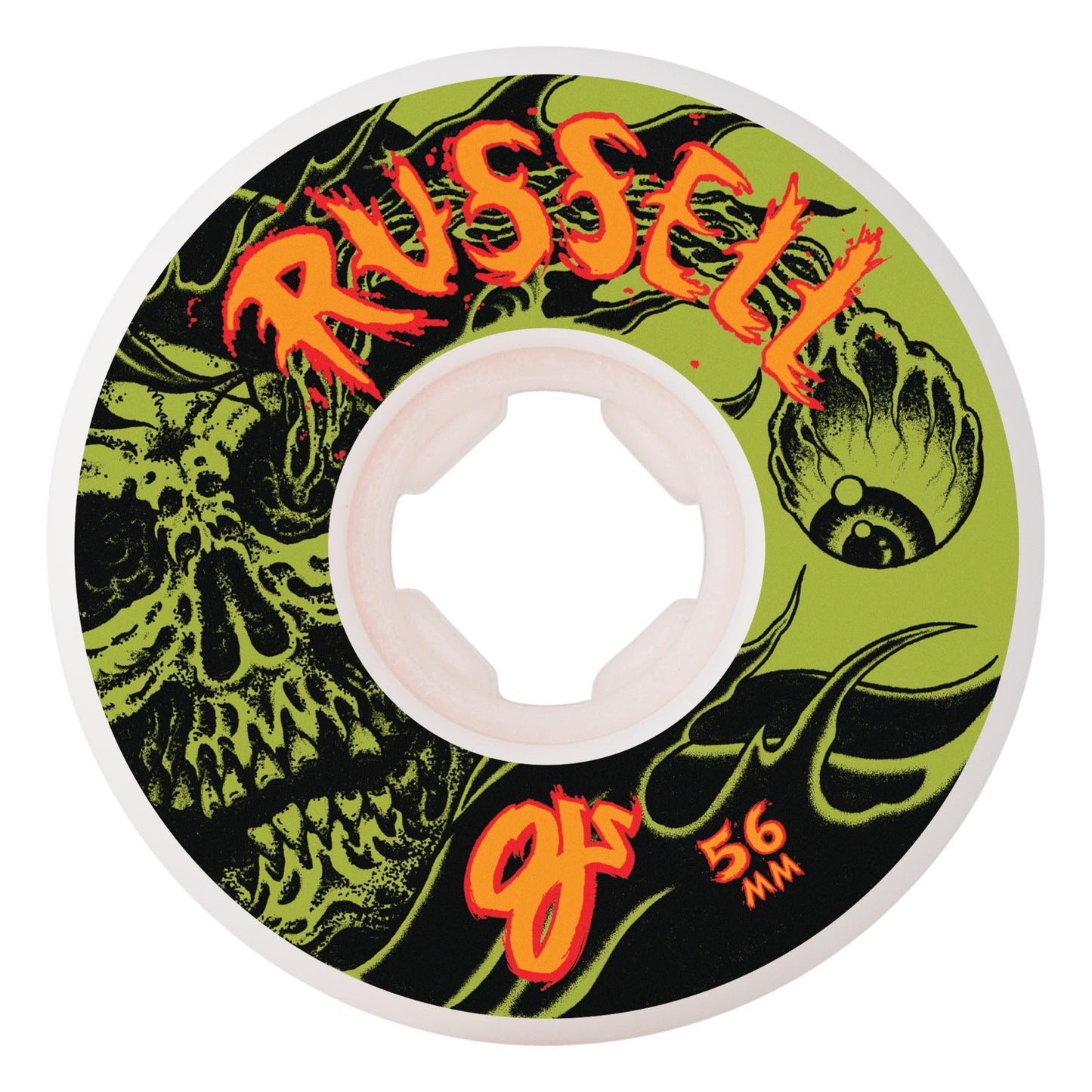 OJ Wheels - 56mm Chris Russell Optic Nightmare Elite White Hardline 99a Wheels