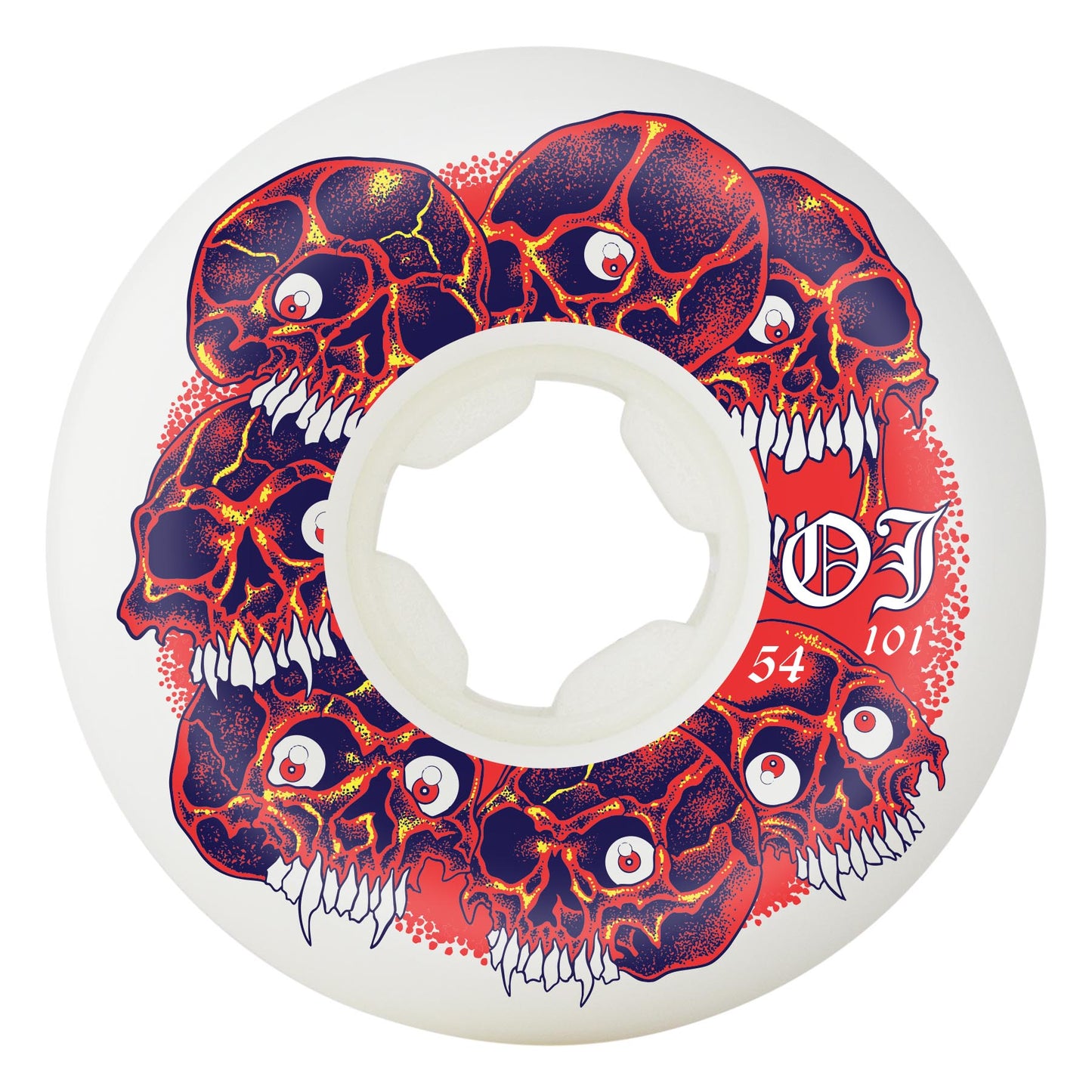 OJ Wheels - 54mm Grey Matter Juice Original White Hardline 101a Wheels