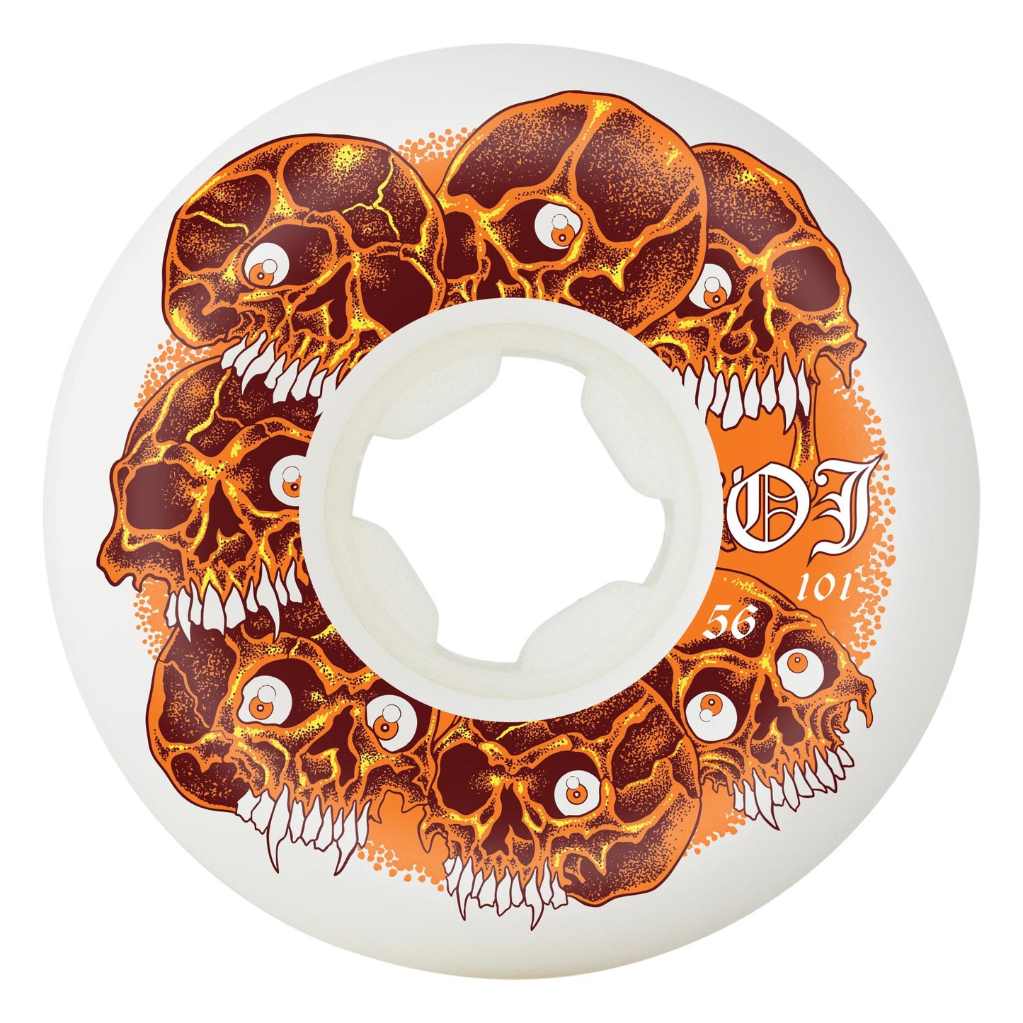 OJ Wheels - 56mm Grey Matter Juice Original White Hardline 101a Wheels