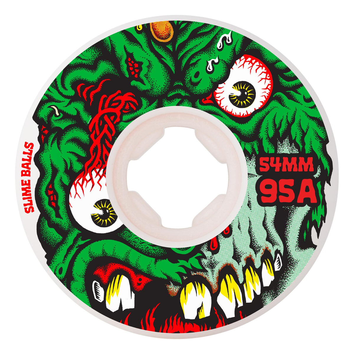 Slime Balls - 54mm Roskopp Face Two Reissue White Hardline 95a Wheels
