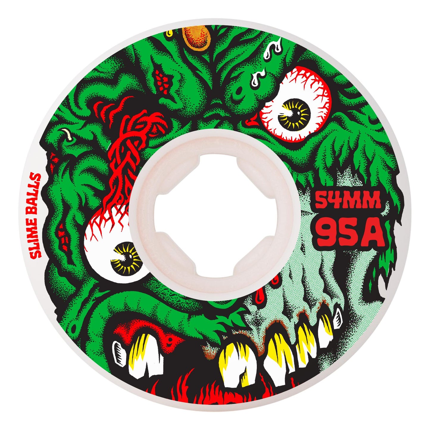 Slime Balls - 54mm Roskopp Face Two Reissue White Hardline 95a Wheels