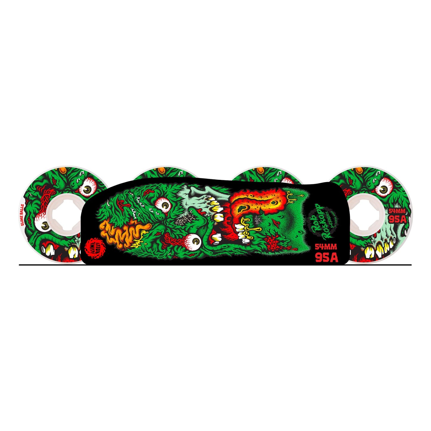 Slime Balls - 54mm Roskopp Face Two Reissue White Hardline 95a Wheels