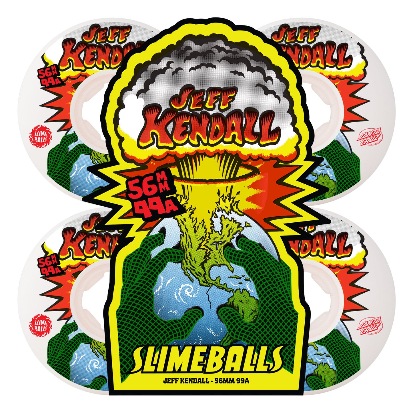 Slime Balls - 56mm Jeff Kendall End Of The World Chubbies White 99a Wheels
