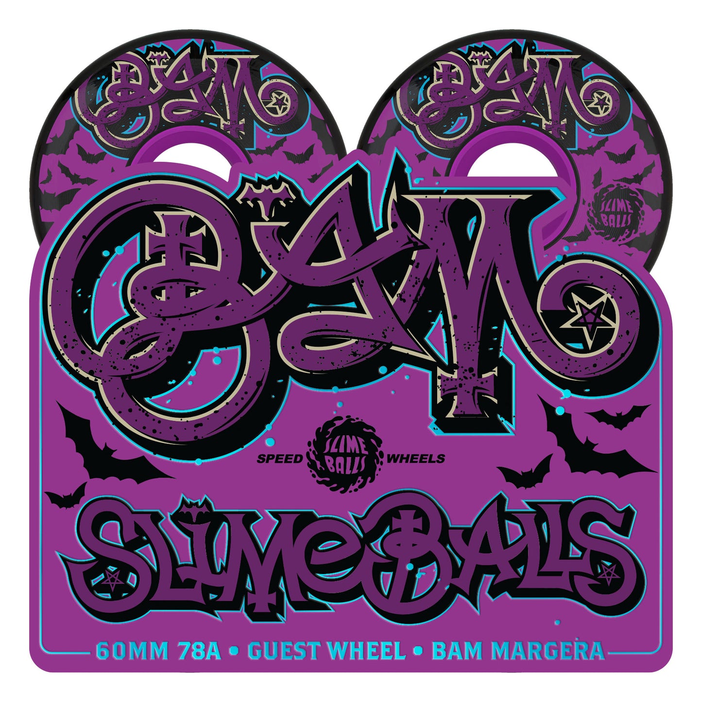 Slime Balls - 60mm Bam Margera Guest OG Slime Black 78a Wheels
