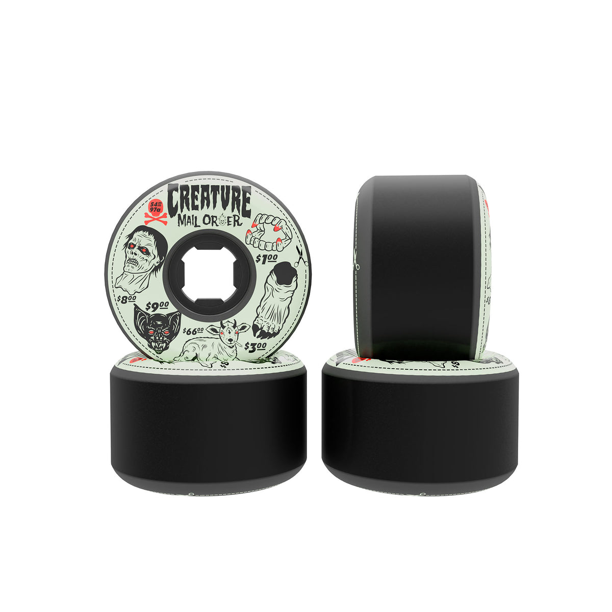 OJ Wheels - 54mm Creature Mail Order Bloodsuckers Black 97a Wheels