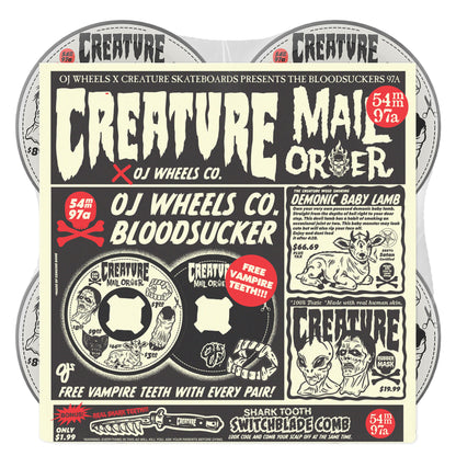 OJ Wheels - 54mm Creature Mail Order Bloodsuckers Black 97a Wheels