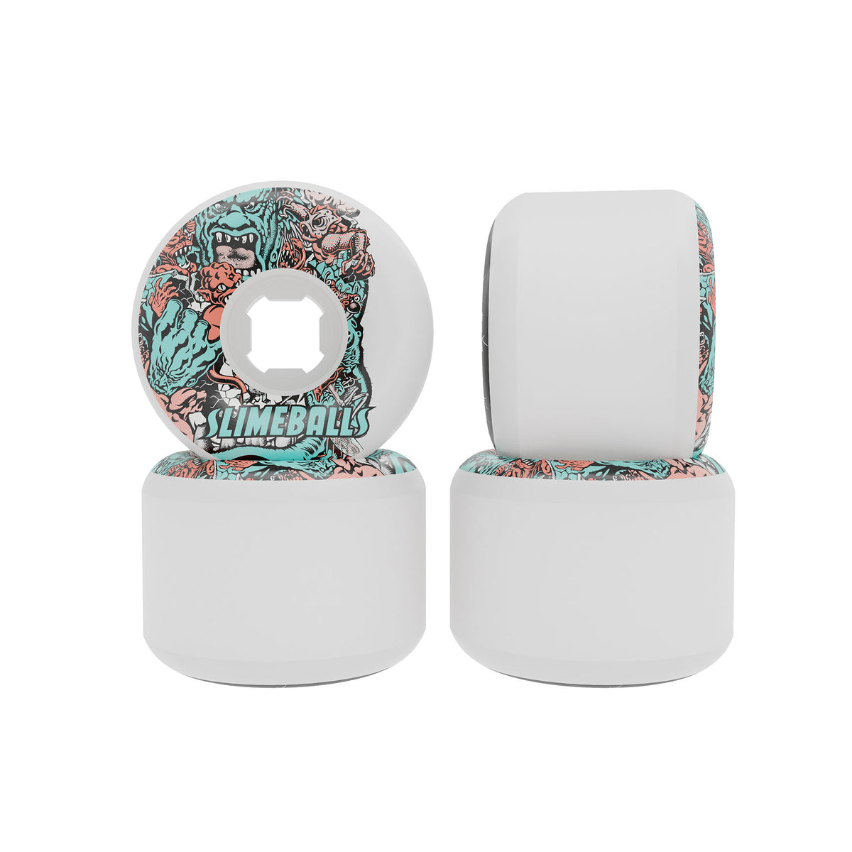Slime Balls - 56mm Rob Roskopp Five Reissue White Full 97a Wheels