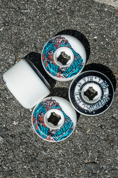 Slime Balls - 56mm Rob Roskopp Five Reissue White Full 97a Wheels