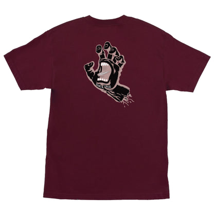 Santa Cruz - Screaming Hand S/S Heavyweight T-Shirt Maroon