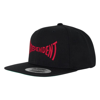 Independent - Span Embroidered Snapback Structured Hat Black/Dk Red