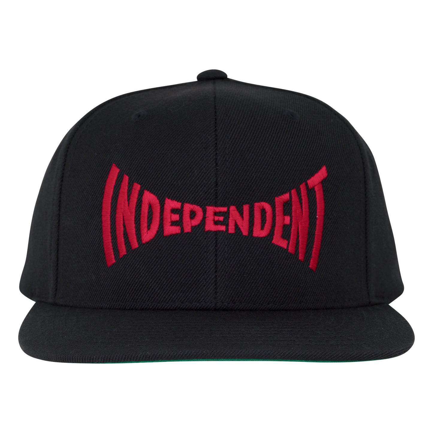 Independent - Span Embroidered Snapback Structured Hat Black/Dk Red