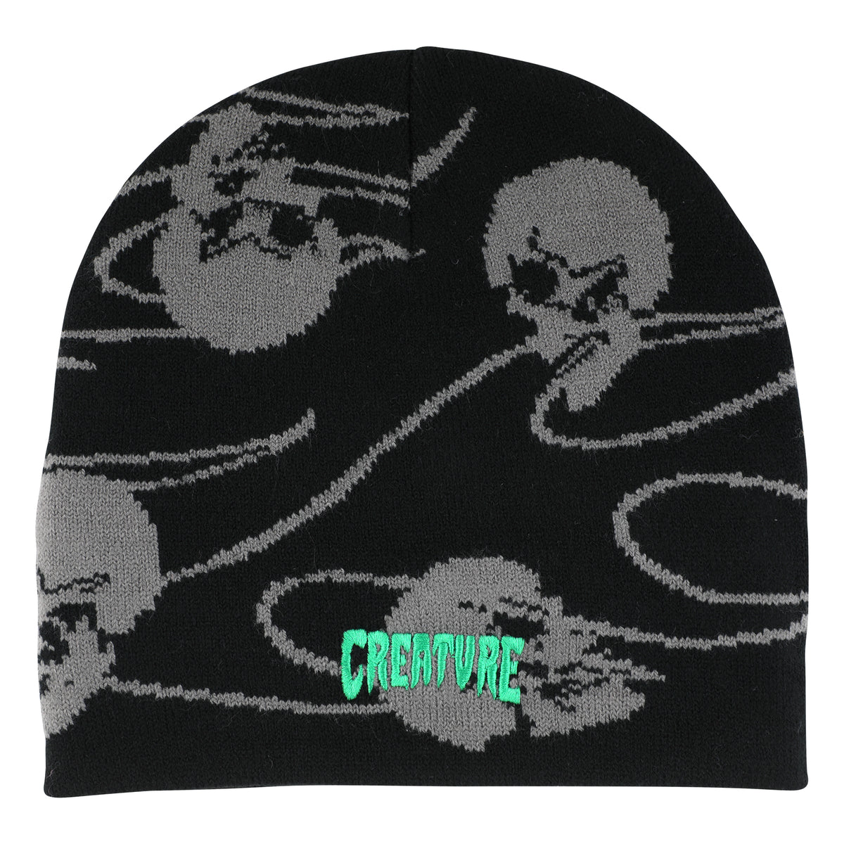 Creature - Spiral Skull Beanie Skull Cap Black
