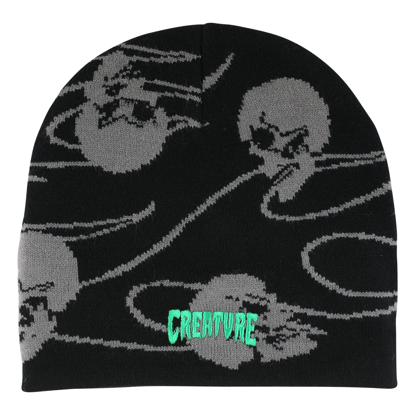Creature - Spiral Skull Beanie Skull Cap Black