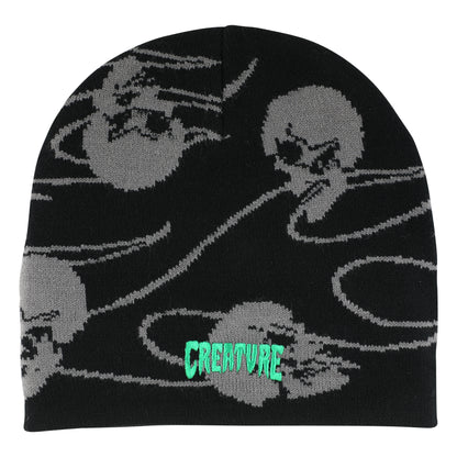 Creature - Spiral Skull Beanie Skull Cap Black