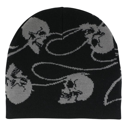 Creature - Spiral Skull Beanie Skull Cap Black
