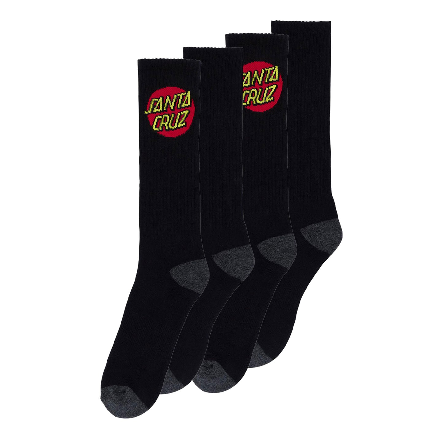 Santa Cruz - 2-Pack Mens 9-11 Crew Socks Black