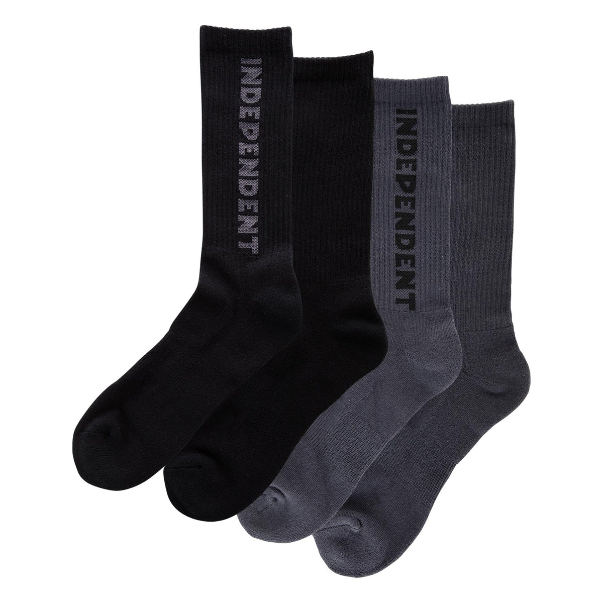 Independent -  2-Pack Baseline 9-11 Crew Socks Black/Charcoal