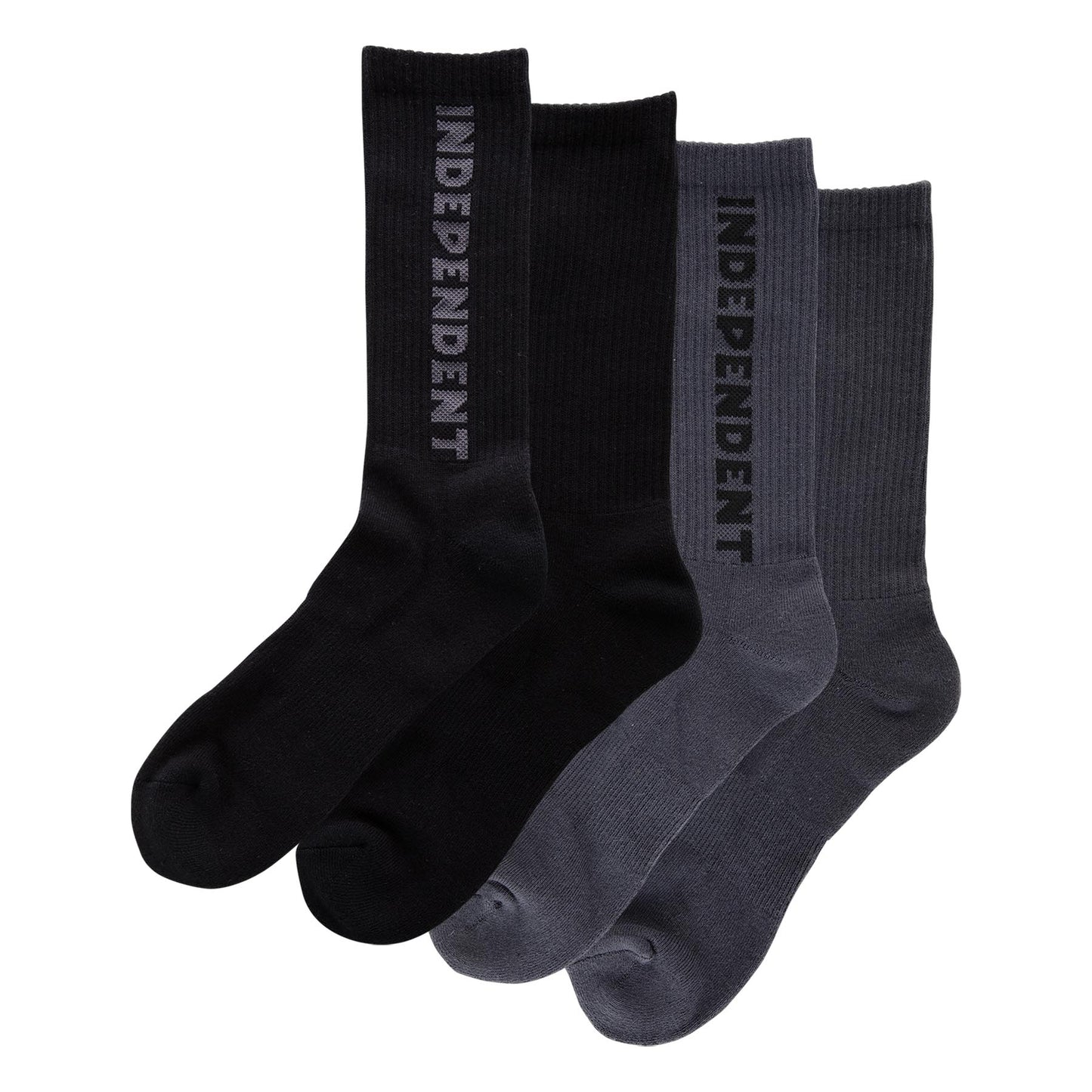 Independent -  2-Pack Baseline 9-11 Crew Socks Black/Charcoal