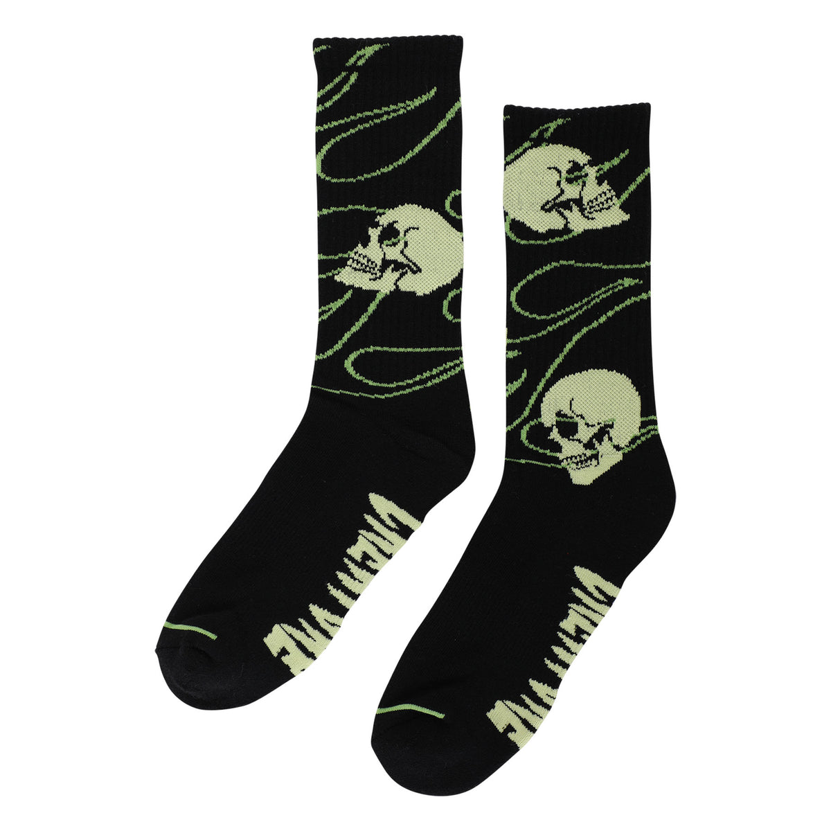 Creature - Spiral Skull Crew Socks 9-11 Black 1 Pair