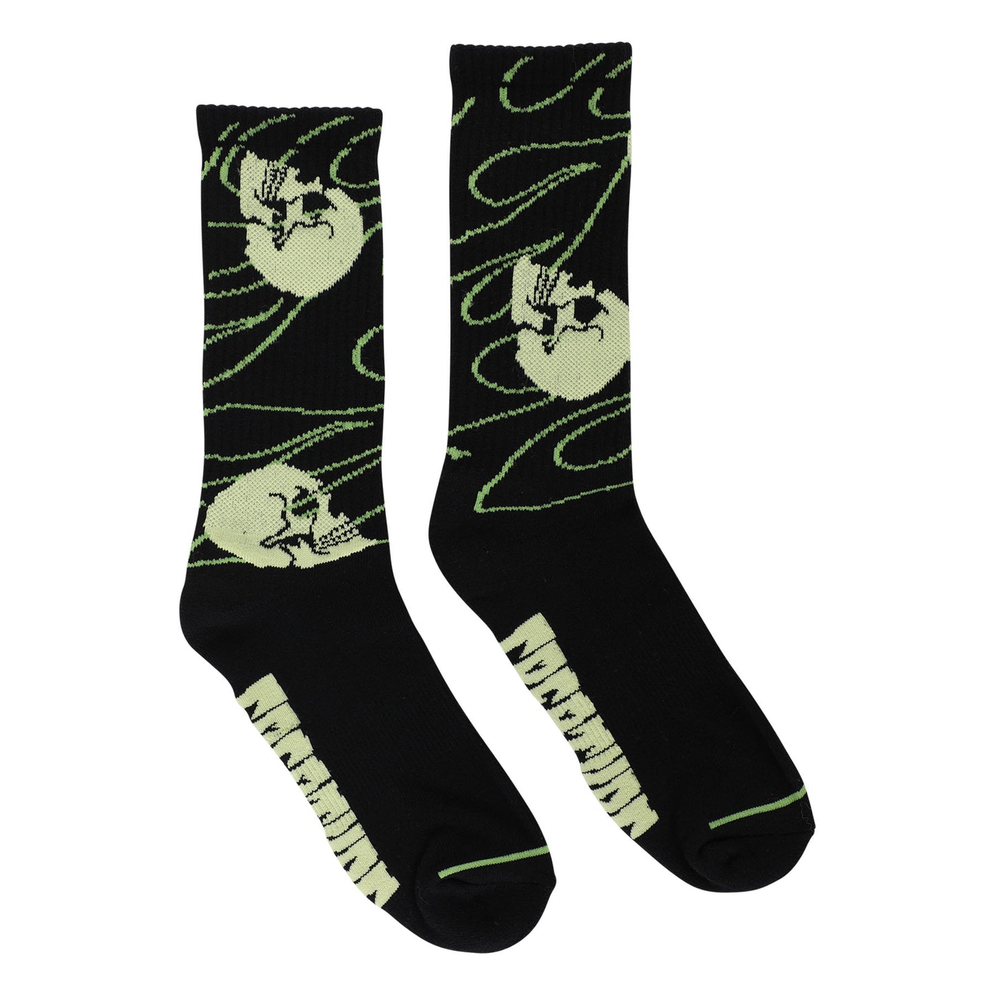 Creature - Spiral Skull Crew Socks 9-11 Black 1 Pair