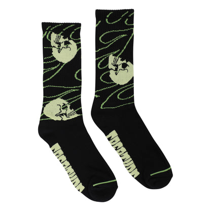Creature - Spiral Skull Crew Socks 9-11 Black 1 Pair
