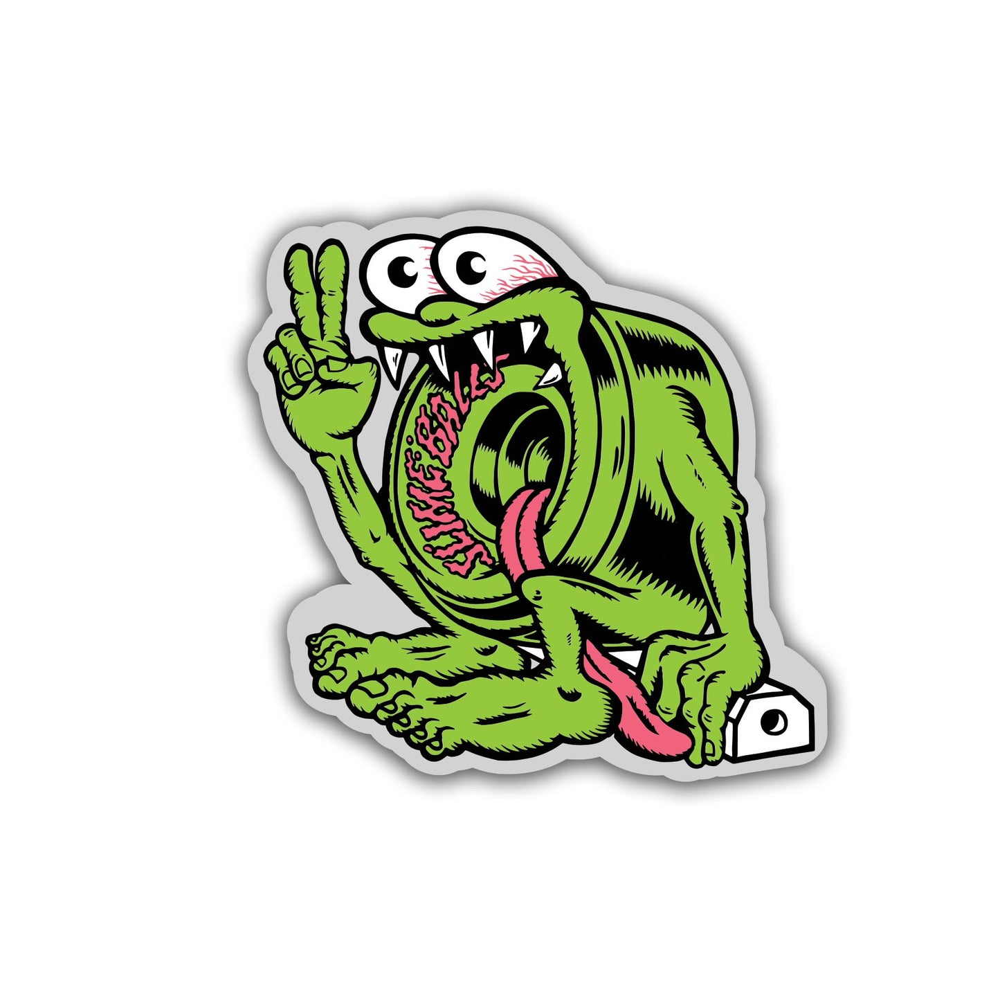 Slime Balls - Curb Creature Clear Mylar Sticker Green 2.5 in x 2.5 in