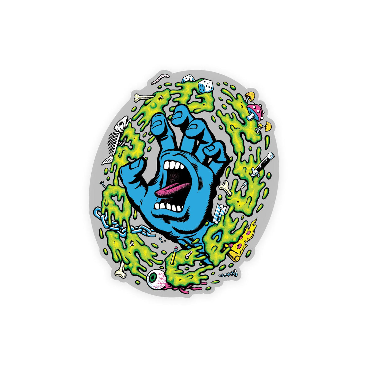 Santa Cruz - Slime Scream Clear Mylar Sticker 3.75 x 4.5 in