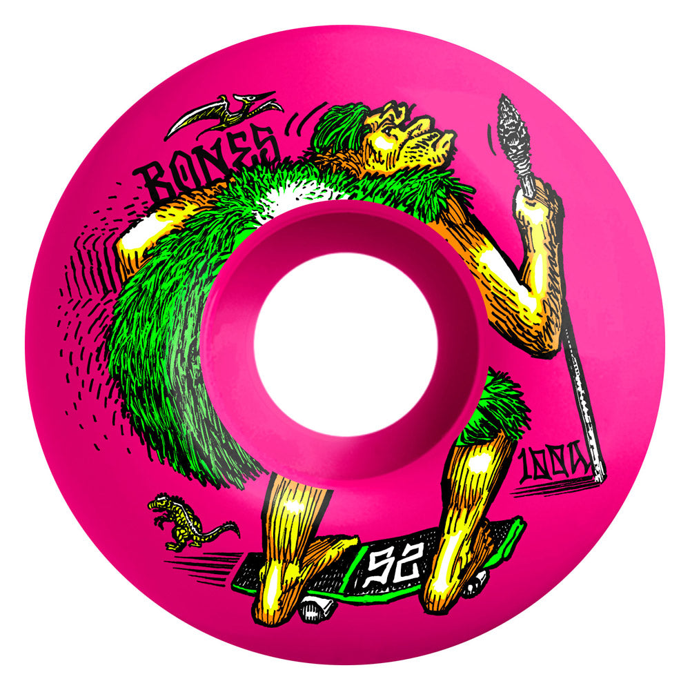 BONES - 52mm V4 NEONderthal Pink 100a Wheels