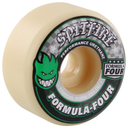 Spitfire - 56mm F4 Conical White/Green 101a Wheels